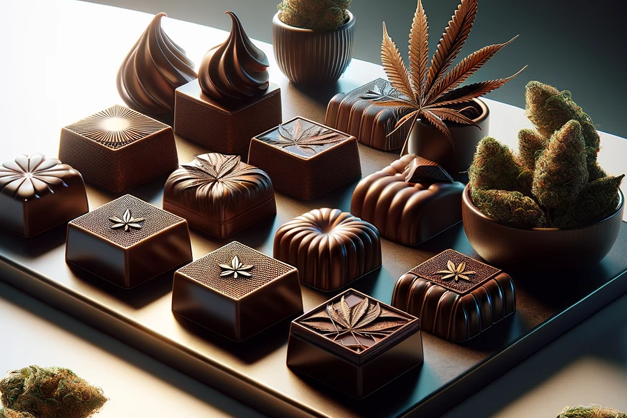 Cannabis-infused-Chocolate-Bites-in-Different-Shapes